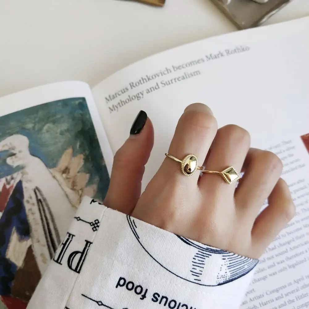 Реальное бриллиантовое серебряное регулируемое Открытое кольцо Chuyau овальной