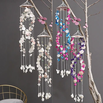 

1PCS Natural Shells Wind Chime Outdoor Hanging Exquisite Seashell Windbell Aeolian Bells Crafts Ornaments Garden