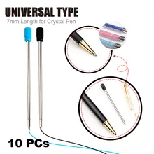 10 шт./партия металлический стержень ручки для кристальных бриллиантов шариковая ручка Студенческая ручка стержень-картридж черный синий цвет длина 7 см