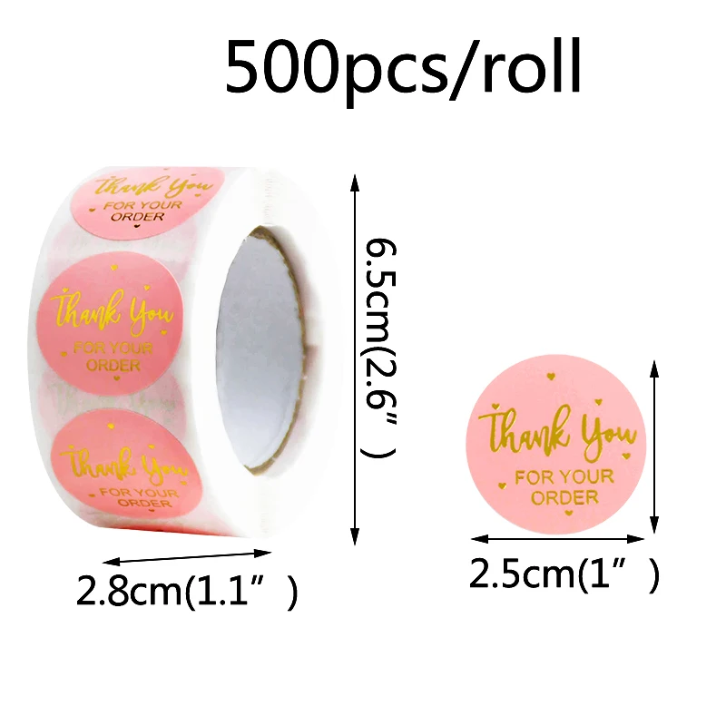 500pcs Thank You Stickers 1inch Round Gift Seal Label Sticker Diary Stationery Stickers For Wedding Party Decor Handmade Sticker