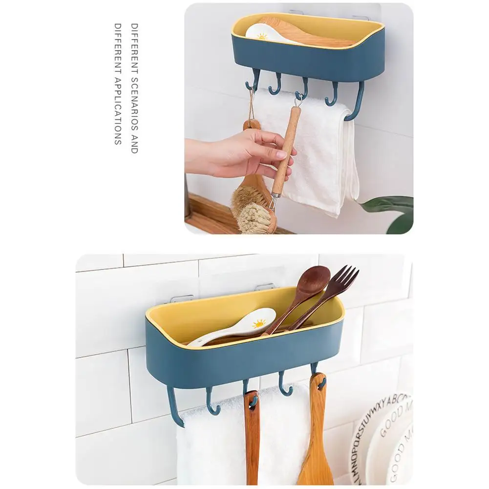 Multi-function washbasin drain rack kitchen debris can be hung no trace hook bathroom plastic hook