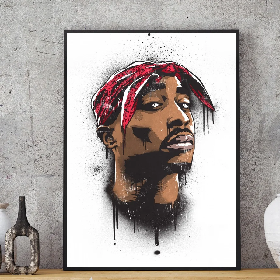 Плакат музыкальный певец Tupac 2PAC Shakur в стиле хип хоп печать на холсте настенные