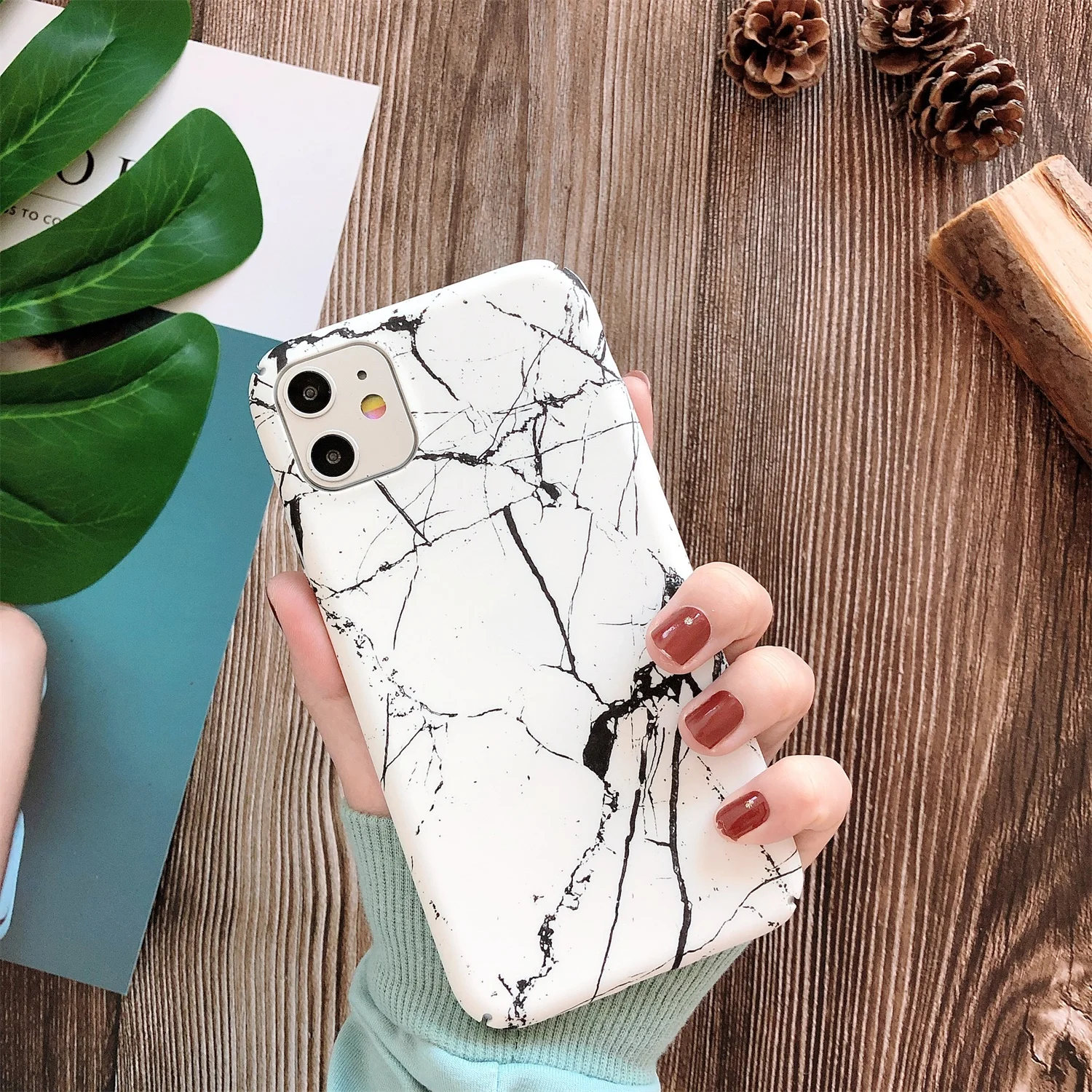 W1 LISCN PC мраморный чехол для телефона для iPhone XR 6 6splus 11 11Pro Max 7Plus 8Plus Xs Max 7 8 X Xs PC защита от падения Чехол Для Телефона - Цвет: W1