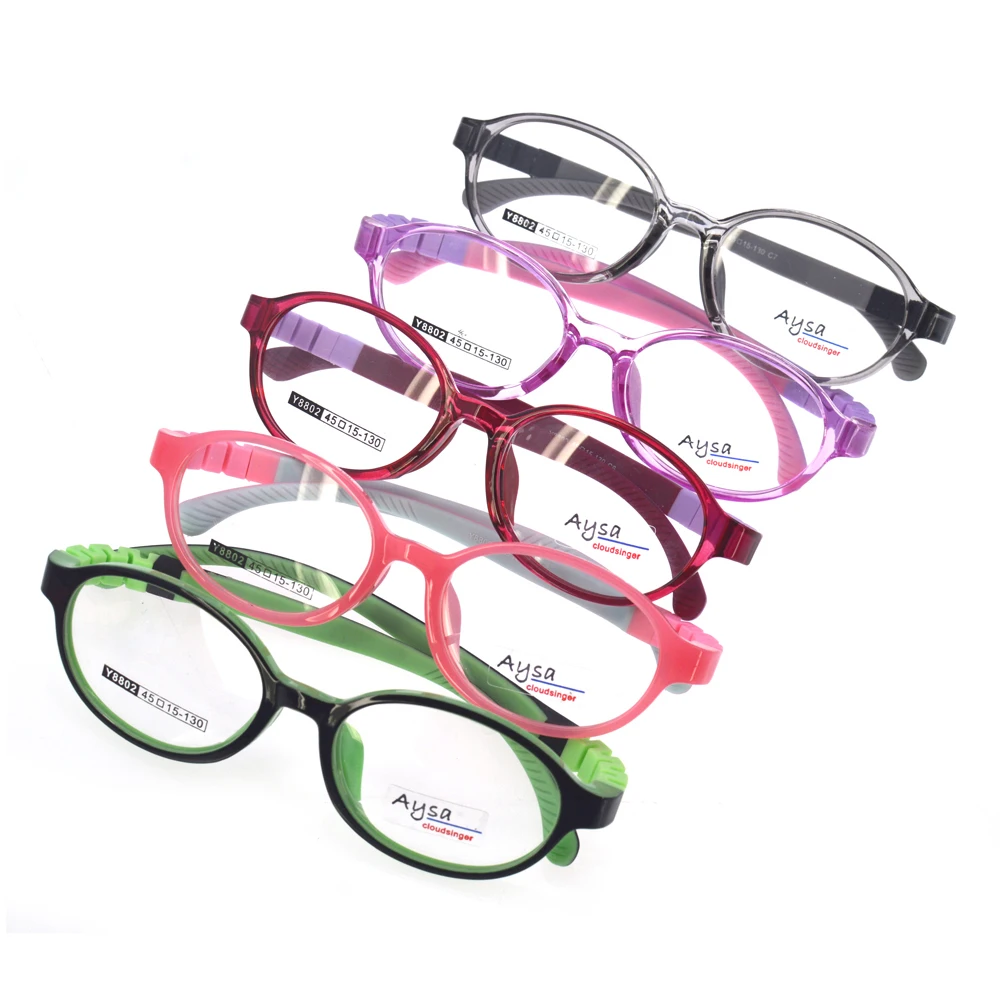 Round Flexible Optical Children Glasses Plastic Frame Unisex TR90 Kids