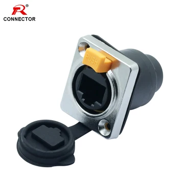 

100pcs RJ45 Waterproof Connector, 8p8c Female Panel Mount Sockets, RJ45 Ethernet Connector Straight Type, RJ45 Chassis Connector