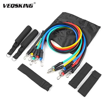 

11Pcs Resistance Bands Elastic Tube Fitness Bands For BodybuildingTraining Rubber Loops Workout Equipment