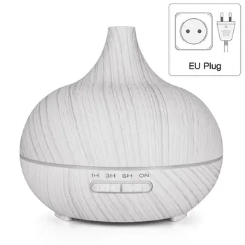 

White Wood Grain Aromatherapy Essential Oil Diffuser 7 Color LED Light Ultrasonic Cold Fog Humidifier Air Purifier