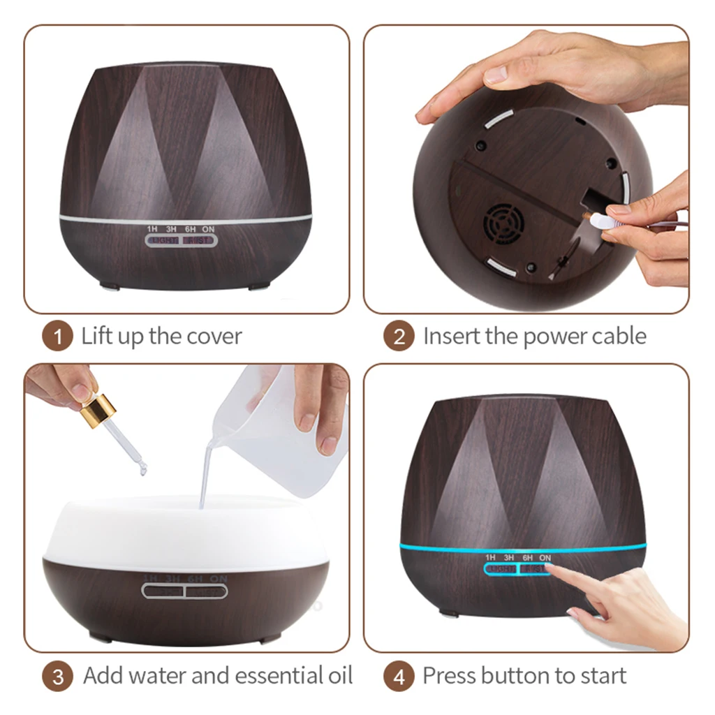 7 Colors Changing Led Light Remote Control Air Humidifier Aroma Essential Oil Diffuser for Home Yoga Office Spa Aroma Diffuser