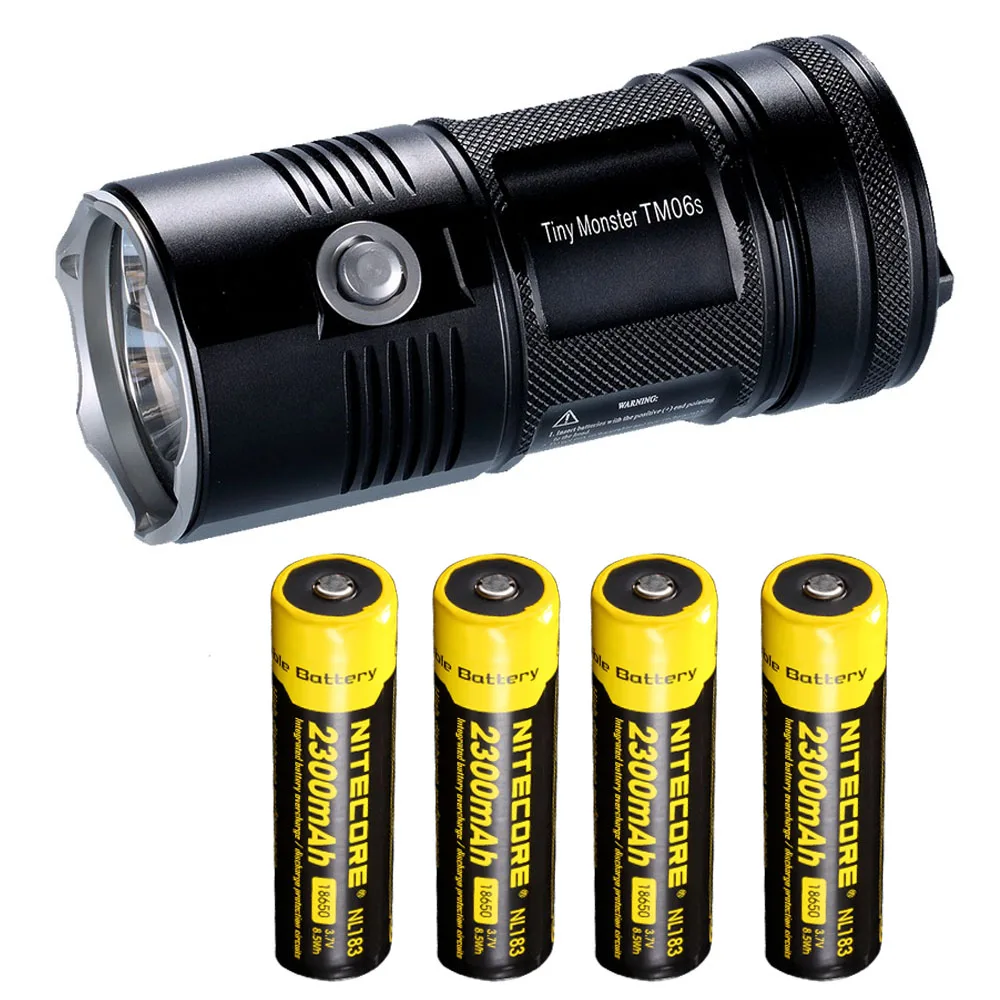 NITECORE TM06S ручной светильник вспышки 4 × CREE XM-L2 U3 светодиоды Макс 4000 люмен луч бросок 359 м наружный фонарь для кемпинга поисковый светильник - Испускаемый цвет: TM06S 2300mAh