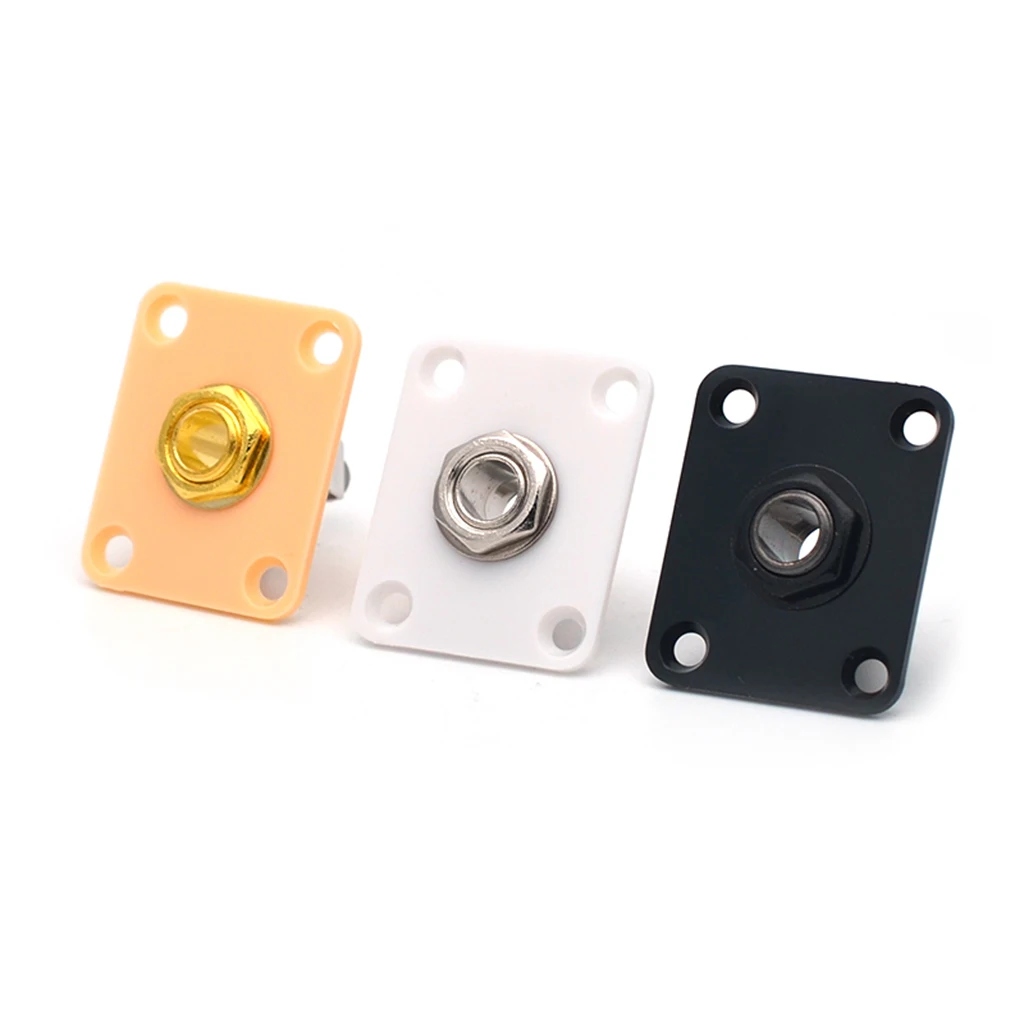 Square Electric Guitar Output Jack Socket Plate for Les Paul Replacement 3 Colors