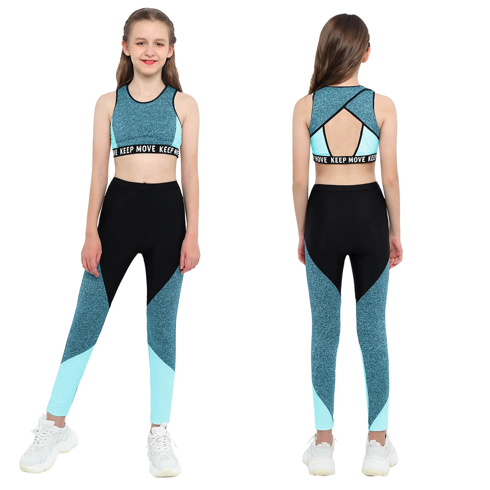 Ropa de gimnasia y baile para niños y niñas, traje para clase de Top corto con Leggings, para entrenamiento, baile y Ballet|Ballet| - AliExpress