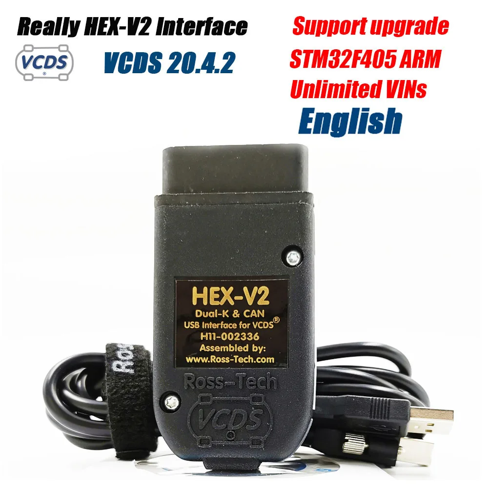 2020 realmente hex-v2 vag com 20.4 vagcom 20.4.2 vcds hex v2 interface usb para vw audi skoda assento ilimitado vins versão em inglês