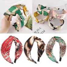 Diademas con estampado de cadena para mujer y niña, bandanas con patrón de cebra, cinta para el pelo, accesorios para el cabello