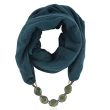 Women Fashion Solid Color Necklace Pendant Scarf Ethnic Style Soft Necklace Scarf Femme Accessories New Arrival#P15