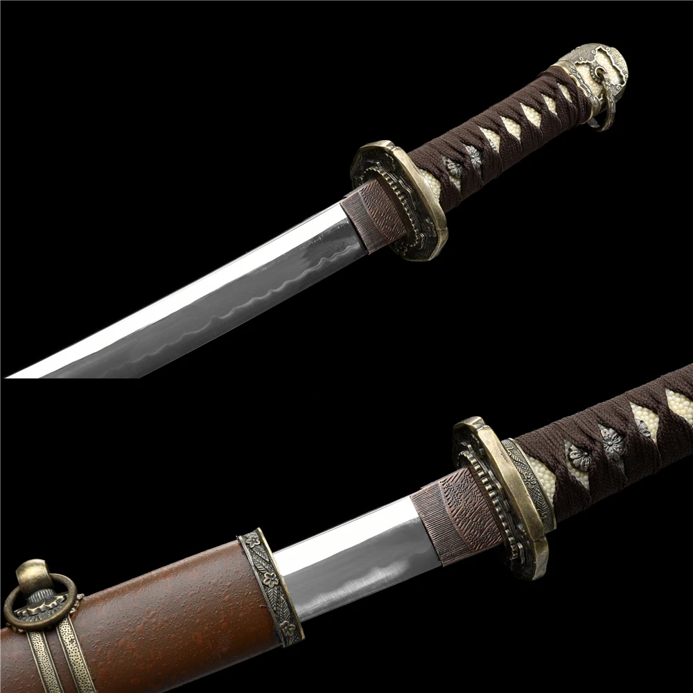 Японские мечи вакидзаси практика Бусидо не острый меч из нержавеющей стали 98 меч катана самурая цинковый сплав сталь полный тан лезвие
