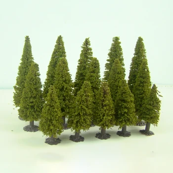 

15Pcs Sand Table Model Trees Micro Landscape Trees Cedar Trees Ho Scale Model Trees (SA11 H=10CM/H=8CM/H=6CM)