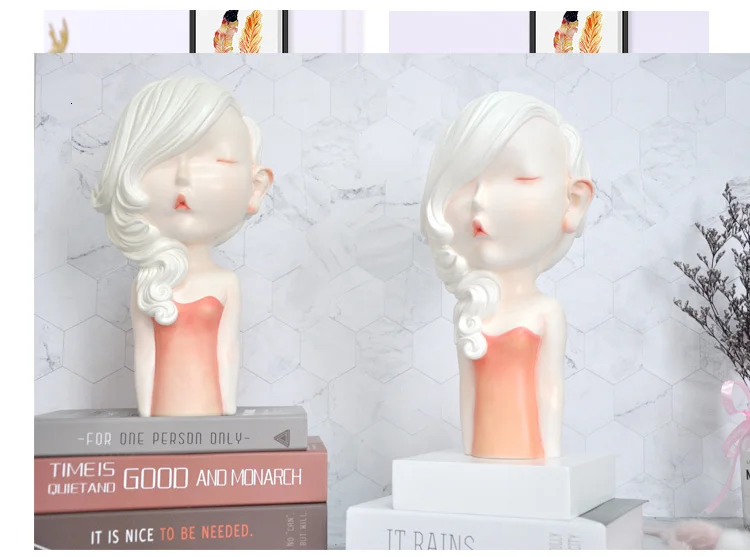 Nordic Angel beautiful girl decorations home table resin decoration accessories modern small lovely kiss and best gift statue