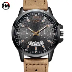 2019 мужские часы Топ люксовый бренд водонепроницаемые спортивные наручные часы хронограф кварцевые Военные дышащие кожаные Relogio Masculino