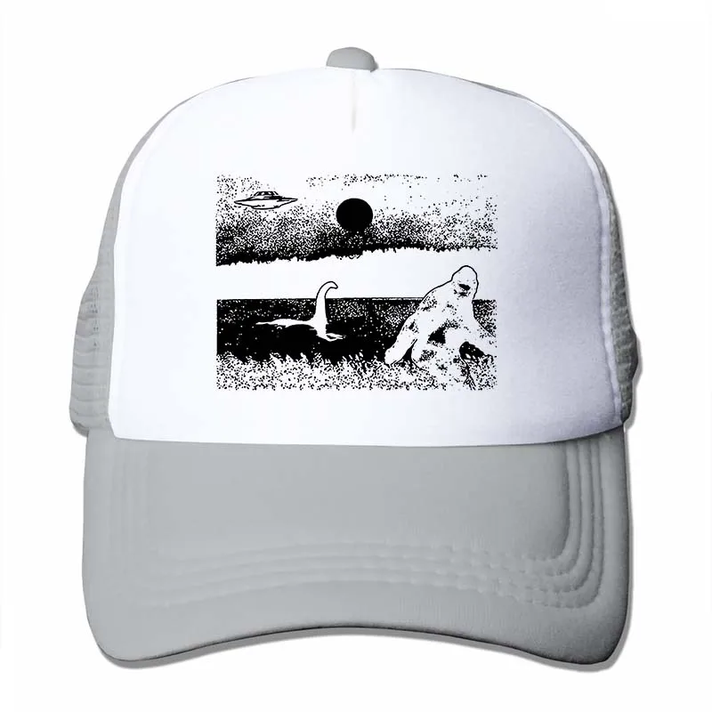 Bigfoot Loch Ness Monster Ufos Sasquatch Alien Криптология для области 51 бейсбольная кепка для мужчин и женщин Кепка водителя грузовика - Цвет: 4-Gray