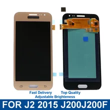 Для samsung Galaxy J2 J200 J200F J200M J200H J200Y ЖК-дисплей Дисплей кодирующий преобразователь сенсорного экрана в сборе с Яркость Управление