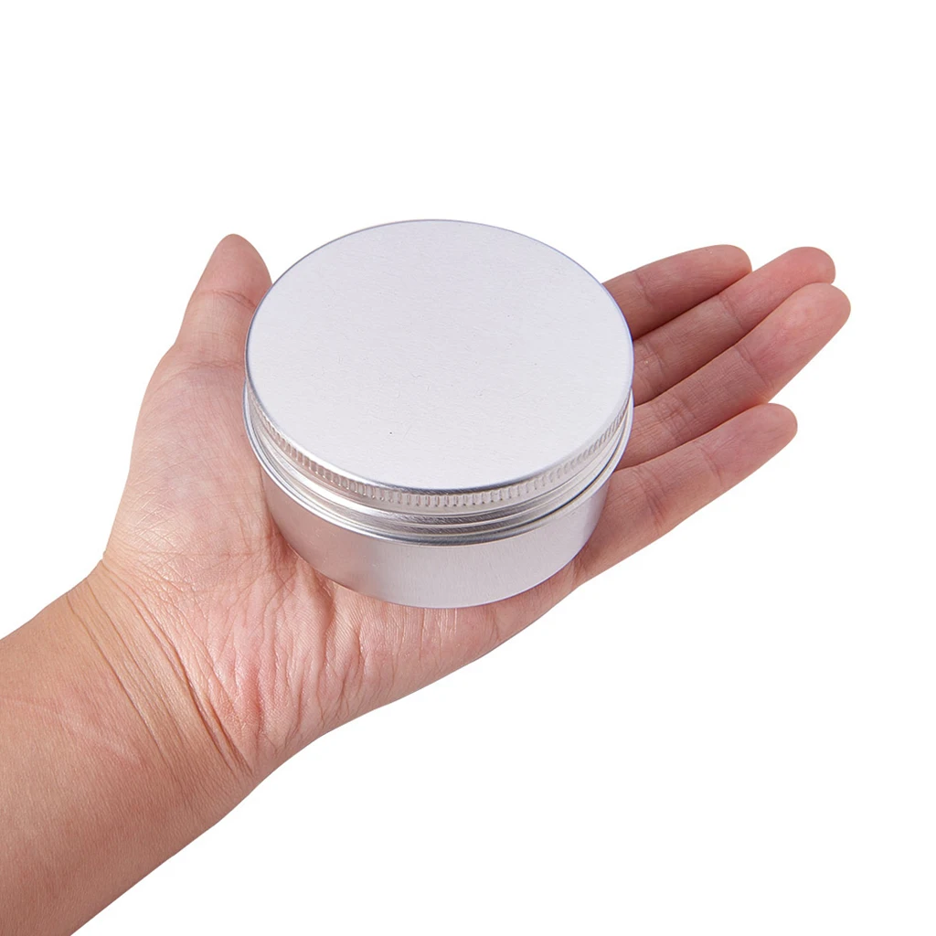20pcs 80ml Empty Cosmetic Pots Lip Balm Container Jar Aluminum Tins with Spiral Screw for Cream Lip Balm Jewelry Beads Container
