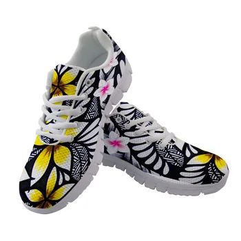 

Tribalmaori Plumeria Print Women Casual Shoes Fashion Ladies Baskets Trainers Plus Size Lace Up Classic Sneaker For Custom