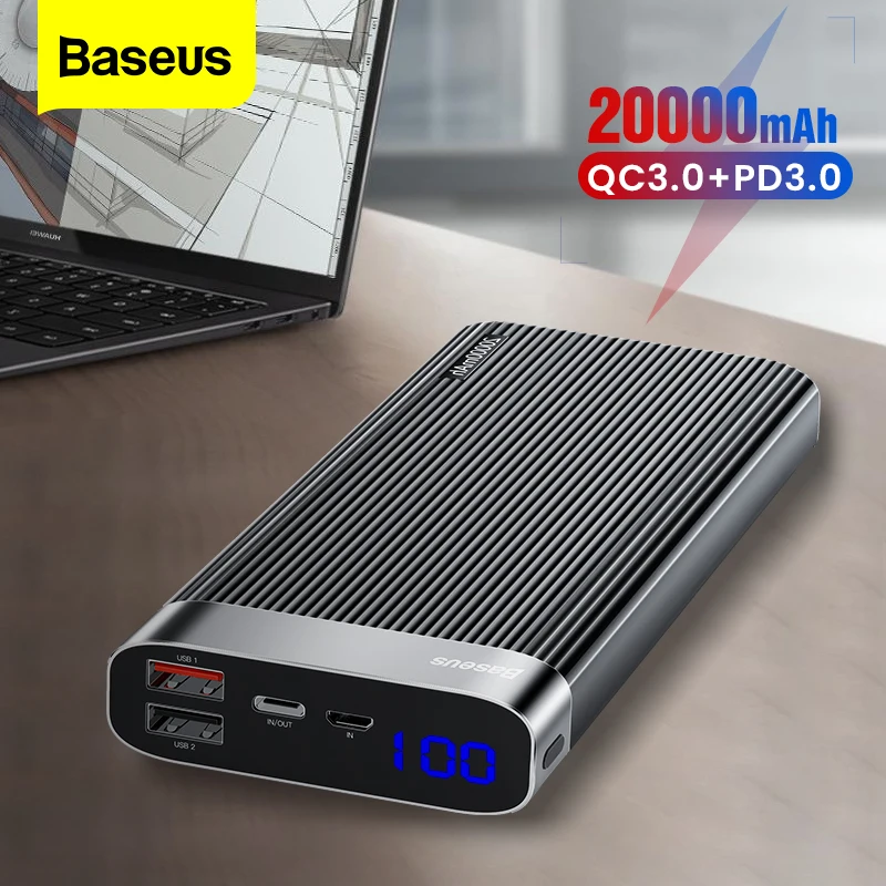 Внешний аккумулятор Baseus на 10 000 мА · ч с поддержкой быстрой зарядки|Внешние