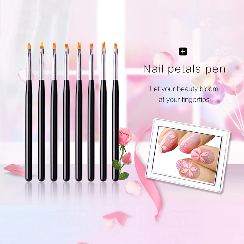 

20020 8pcs/Set Nail Art Tool Set Detailing Line Carving Pen Nail Pull Pen Brushes Nail Tools,Nail Art Tools Set Manicure Kit