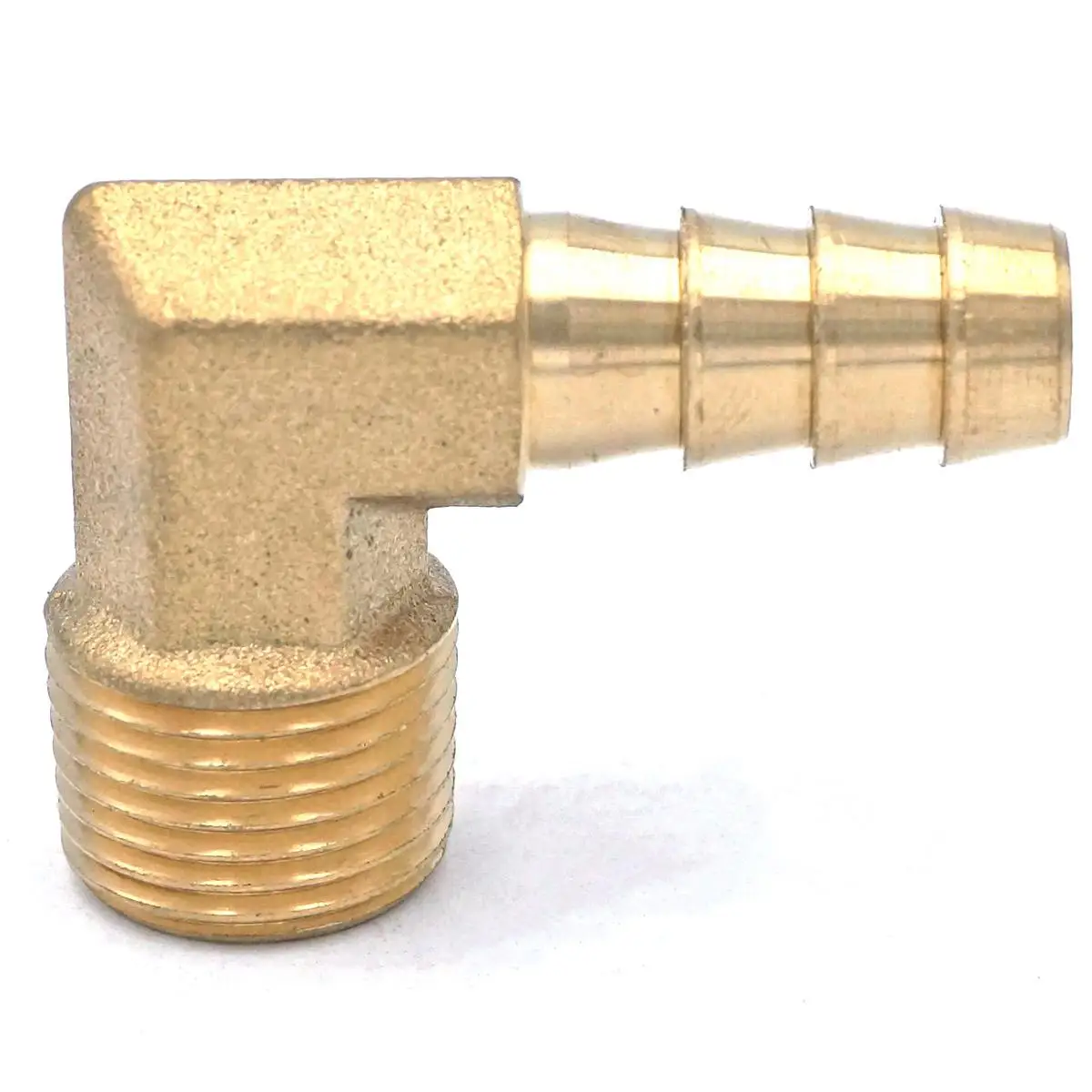 

3/8 "NPT Male x 3/8" шланг колючий хвост колено латунный топливный фитинг Соединительный адаптер