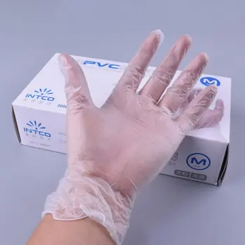 

Vinyl Gloves 100 / Box Disposable Powder-free Industrial Food Safety 3mm Translucent blue Pvc Gloves Nitrile Gloves