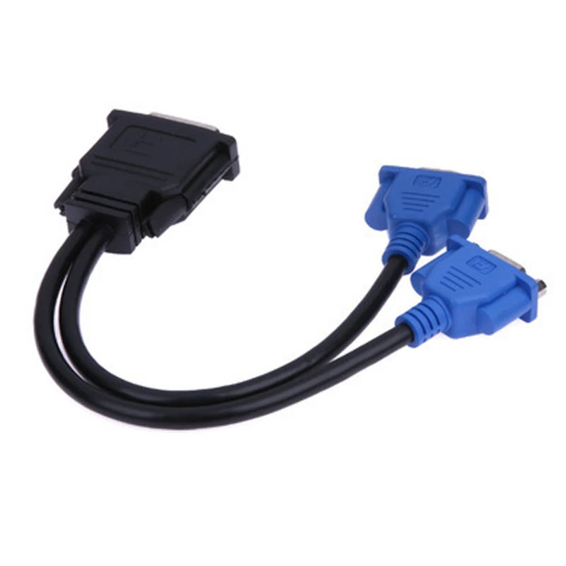 

59 Pins DVI to Dual VGA Splitter Adapter Cable VGA Adapter Converter Plug Y Monitor Video Splitter Data Cable Male to Female