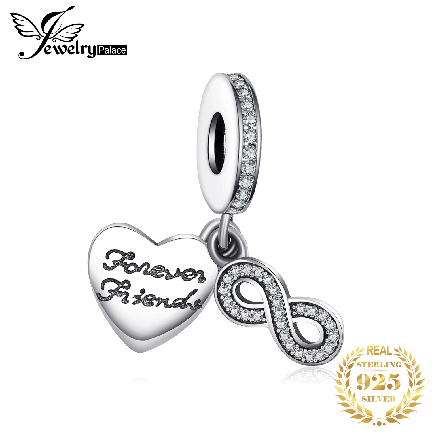 

Jewelrypalace 925 Sterling Silver Infinity Friendship Cubic Zirconia Charm Bracelets Gifts For Women Fashion Jewelry Present