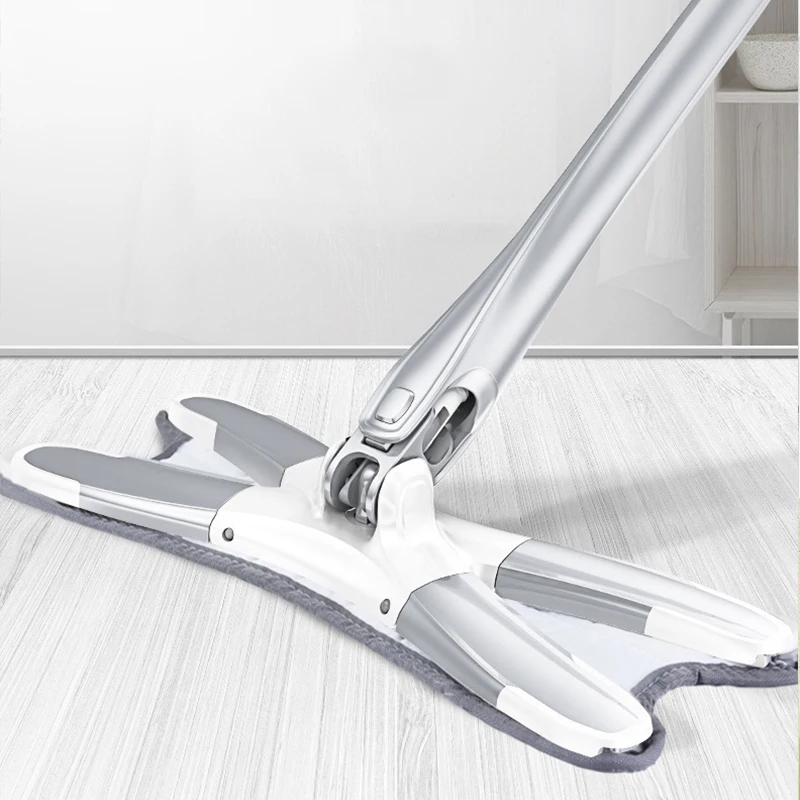 

X-type Microfiber Hand-free Wash Flat Mop Manual Extrusion Household Cleaning Tools Home Kitchen Wooden Floor Lazy Fellow Mop