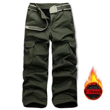 Мужские зимние брюки карго мужские толстые теплые флисовые брюки с карманами военные тактические брюки модные мешковатые Joger Pantalones Hombre
