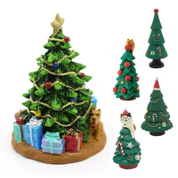 

Mini Christmas Tree Christmas Resin Ornament Miniature Scene DIY Shooting Props New Year Decoration Gifts Small Desktop Ornament