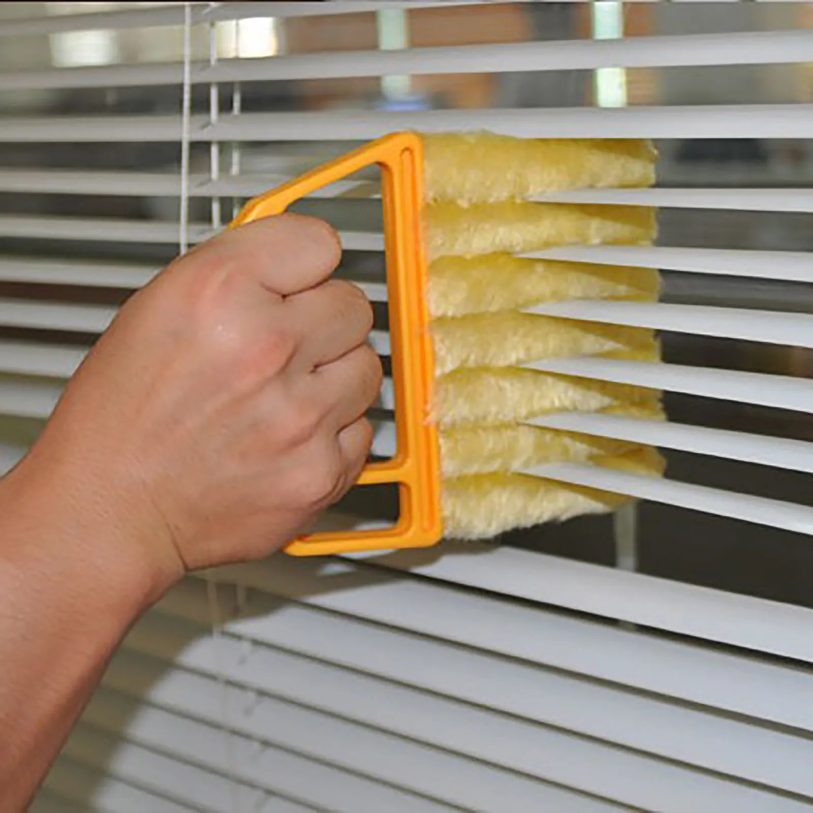Cepillo de limpieza de ventanas, limpiador de polvo de aire acondicionado con cuchilla veneciana lavable, útil, microfibra, # T2P