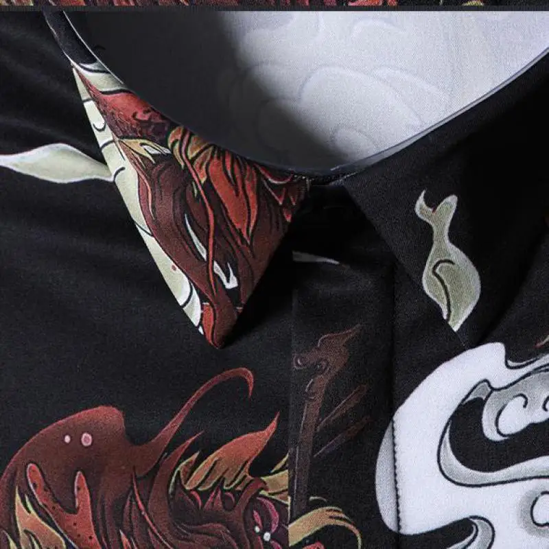 Allover Printed Mens Shirts Luxury China Dragon Long Sleeve Mens Dress Shirts Plus Size 4xl Fashion Slim Fit Male Shirts