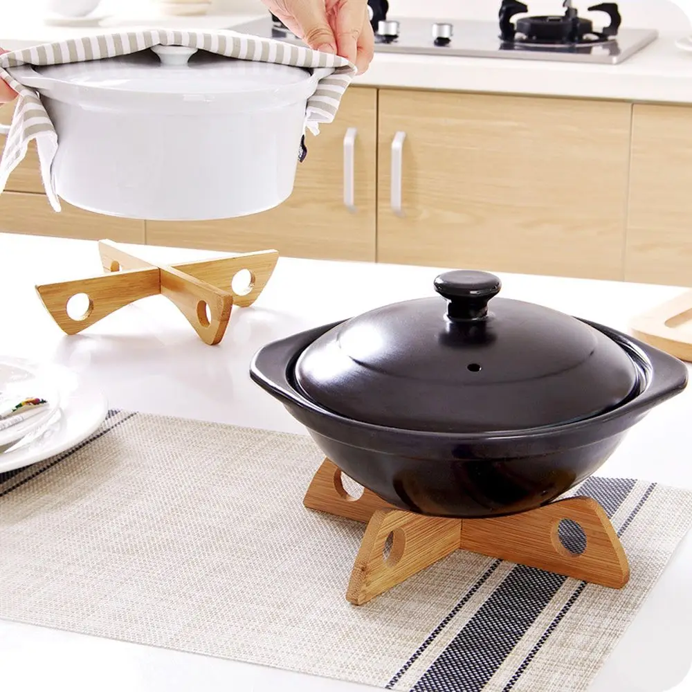 

Tray Rack Kitchen Pot Heat Insulated Detachable Wood Table Mat Cooling Dish Potholders Gadget Holder