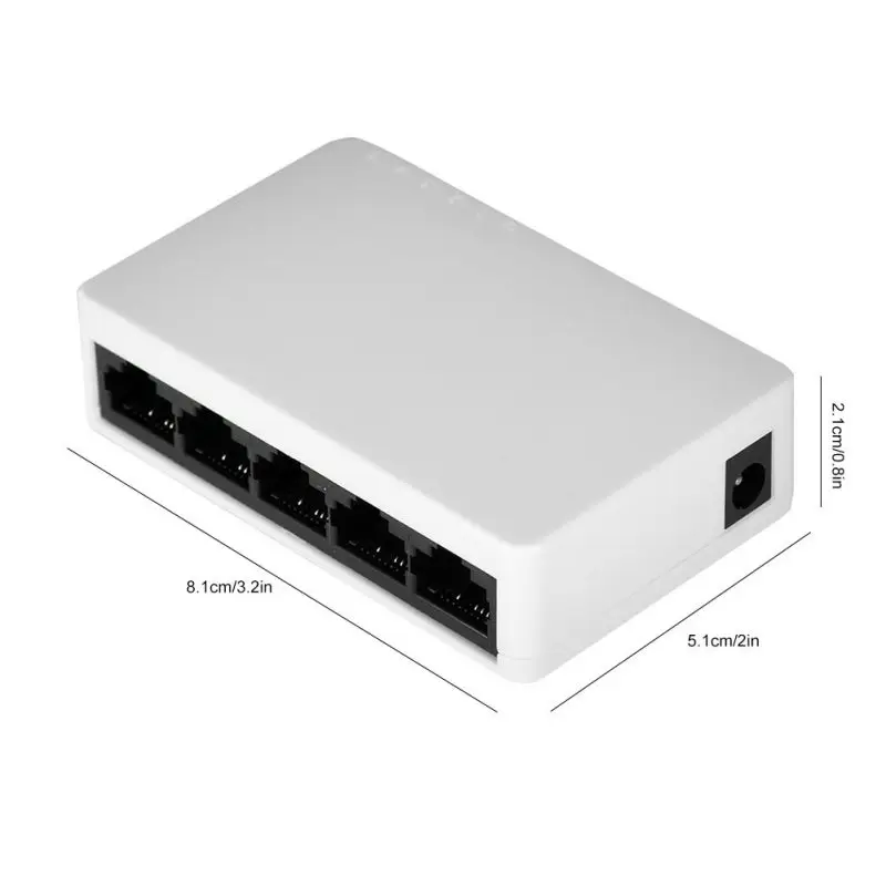 

5 Port RJ45 RJ-45 Network Desktop Switch 10/100Mbps Fast Ethernet Box Switcher Adapter Splitter Hub Extender Connector