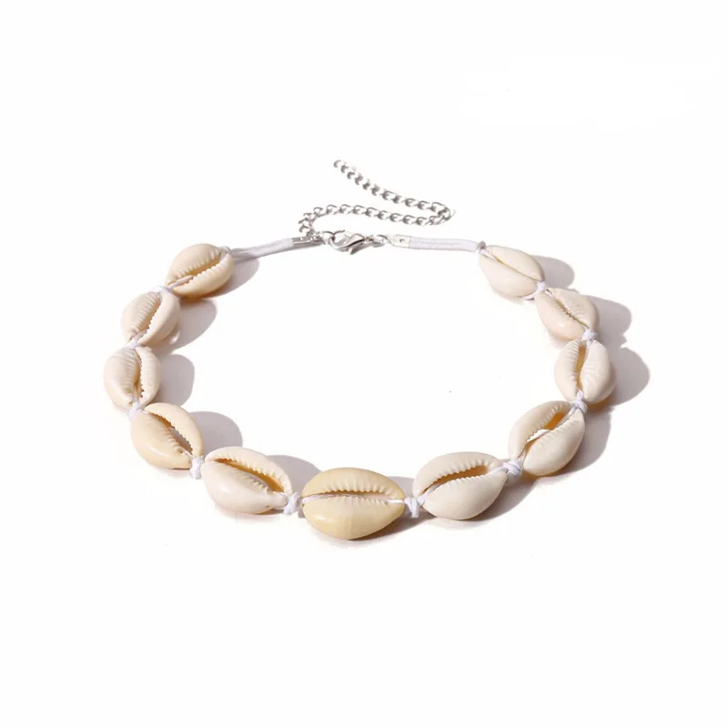 Модное ожерелье s простое богемное ожерелье из ракушек натуральный Летний Пляжный чокер подвеска ювелирное изделие для женщин подарок для девушек - Окраска металла: As photo2