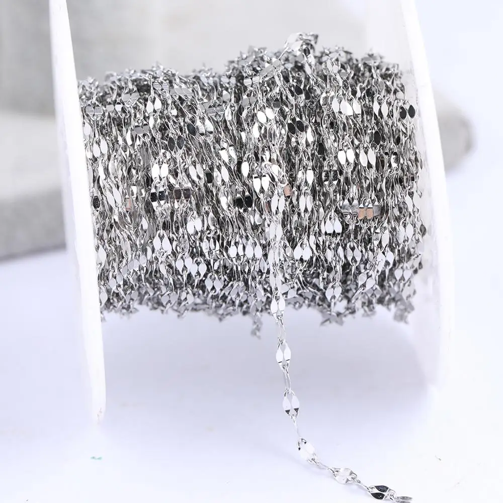 

10meters/roll 2mm Stainless Steel lip Link Chain For Jewelry Making Diy Necklace Bracelets Accessories