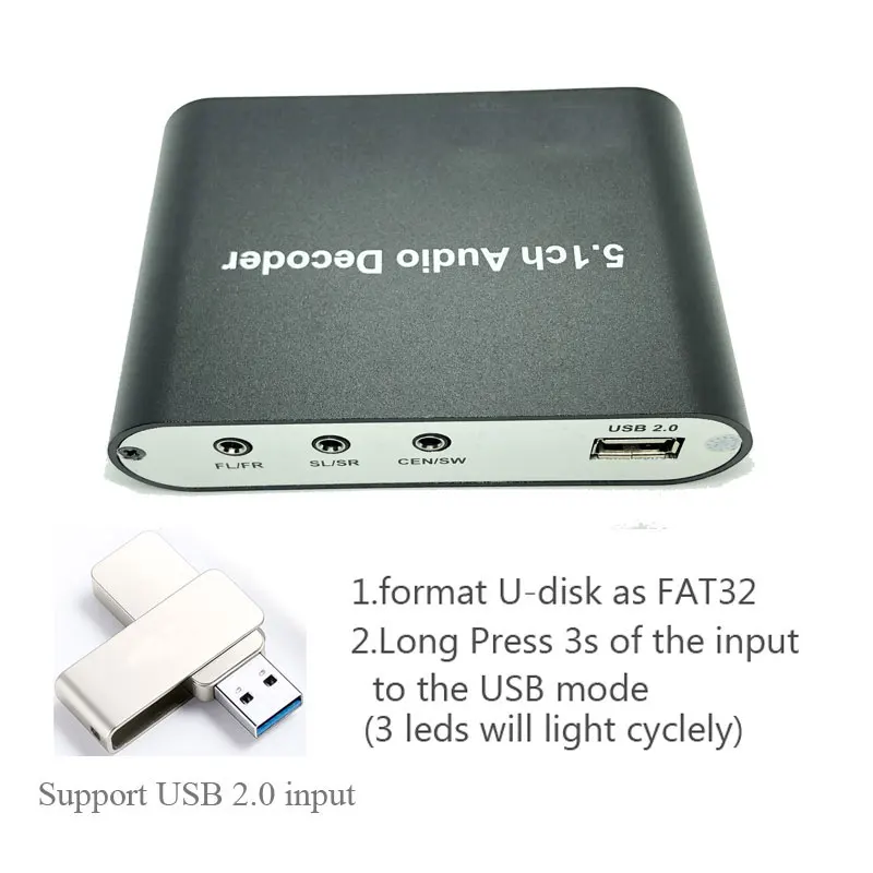 5.1CH Bluetooth аудио декодер оптический коаксиальный AUX USB диск воспроизведение