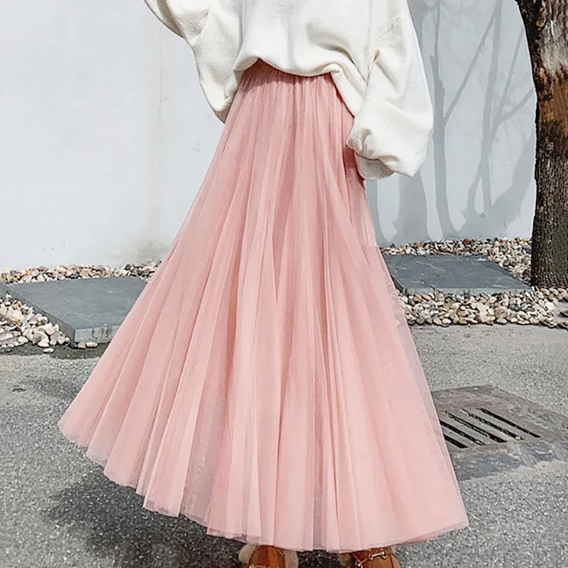 Женская плиссированная юбка, Милая Кружевная элегантная юбка, женские модные юбки до середины икры