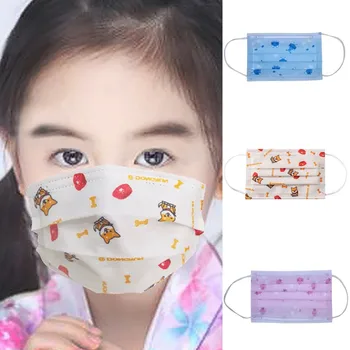 

50PCS Disposable Face masque Industrial Children's Printed Disposable mondkapjess Outdoor Breathe care Riding Mouth-muffle