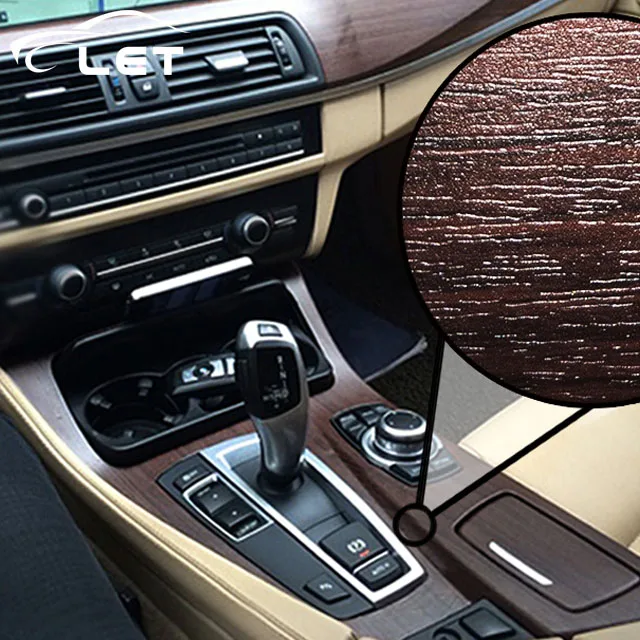 

high quality Self-adhesive Vinyl Wood Grain Textured Car Wrap Car Internal Stickers Wallpaper Furniture Wood Grain Paper Film