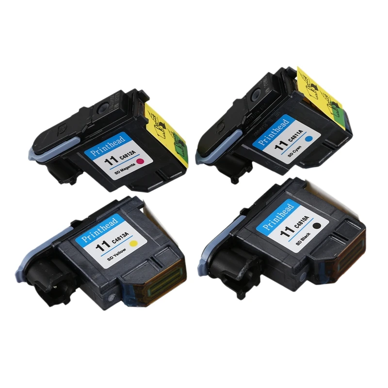 

PPYY NEW -4Pc Set Print Head Compatible for Hp 11 Replacement for Hp11 Printhead Designjet 70 100 110 500 510 500PS C4810A C4811