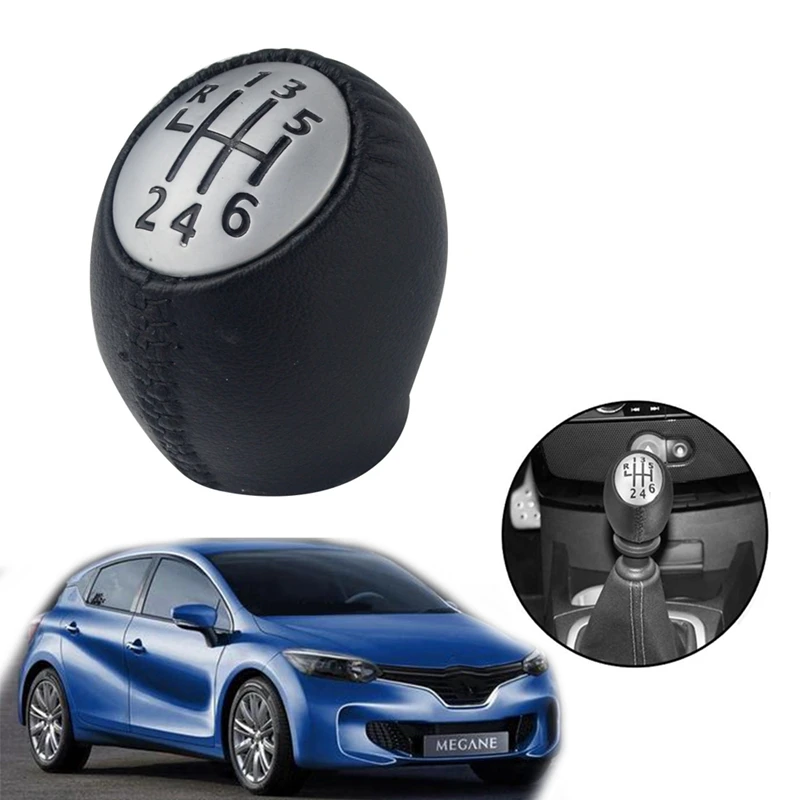 6 Speed PU Gear Shift Shifter Knob Lever Stick for Renault Megane Clio