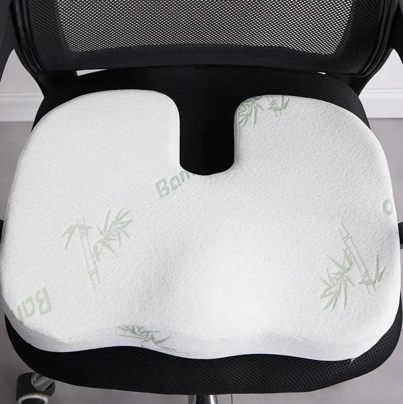 Memory Foam Seat Cushion Back Waist Support Set Home Office