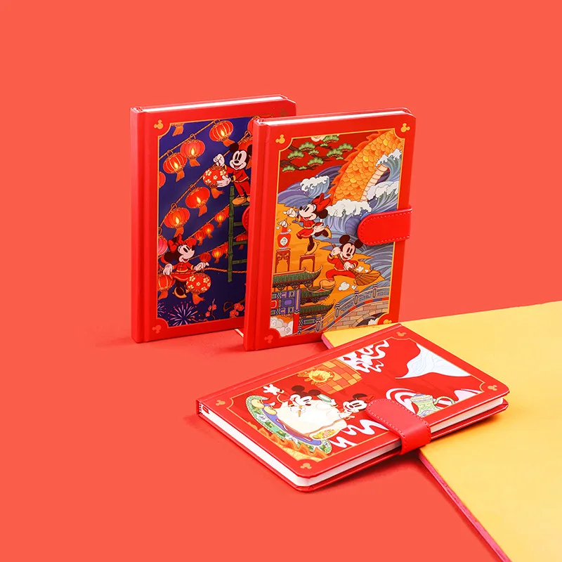 

Disney Mickey Minnie New Year Special Cartoon Cute Magnetic Buckle Notebook Notepad Student Writing Special Notebook