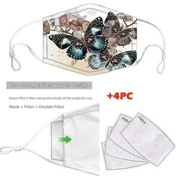 

PM2.5 Breathable Outdoor Dustproof Windproof Foggy Haze PM2.5 Mask With 4PC Mask Gasket Face Mask Filter Face Mouth Mask